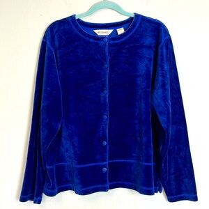 Bechamel Royal Blue Velvet Cardigan
